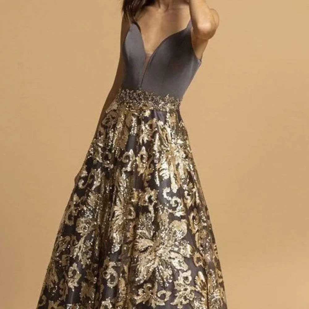 Aspeed Design - Sequin Embroidered Gown L2245